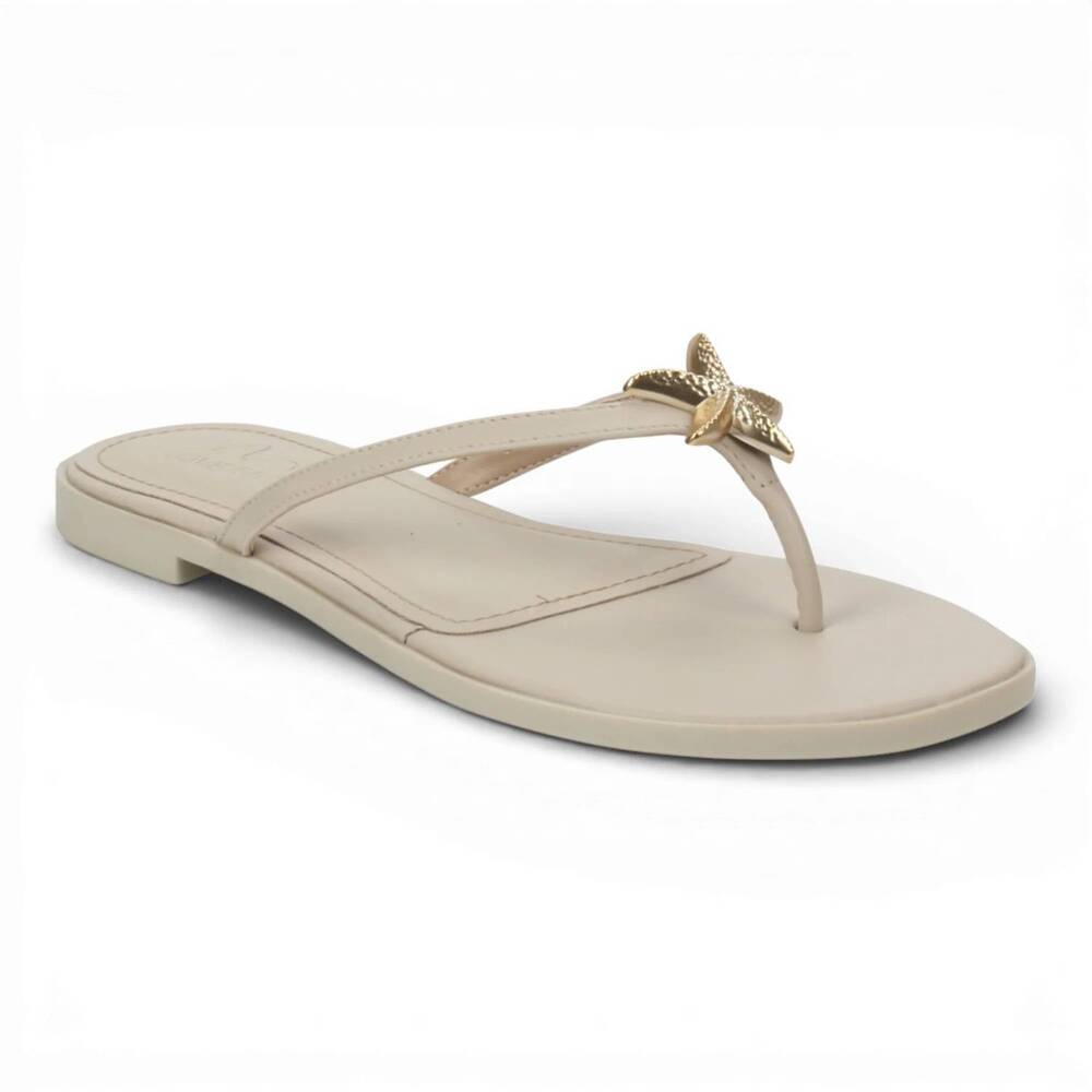 NEW LOVE RIO women's sandy thong flat sandal in nude